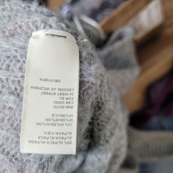 Free People Grey Womens Moonbeam Alpaca Sweater Size XS oversized cropped - Picture 7 of 8